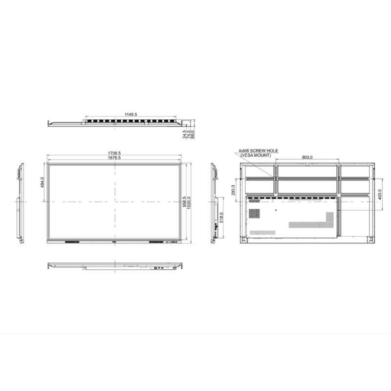 MONITOR INTERAKTYWNY IIYAMA PROLITE TE7512MIS-B3AG 75" - obrazek 3