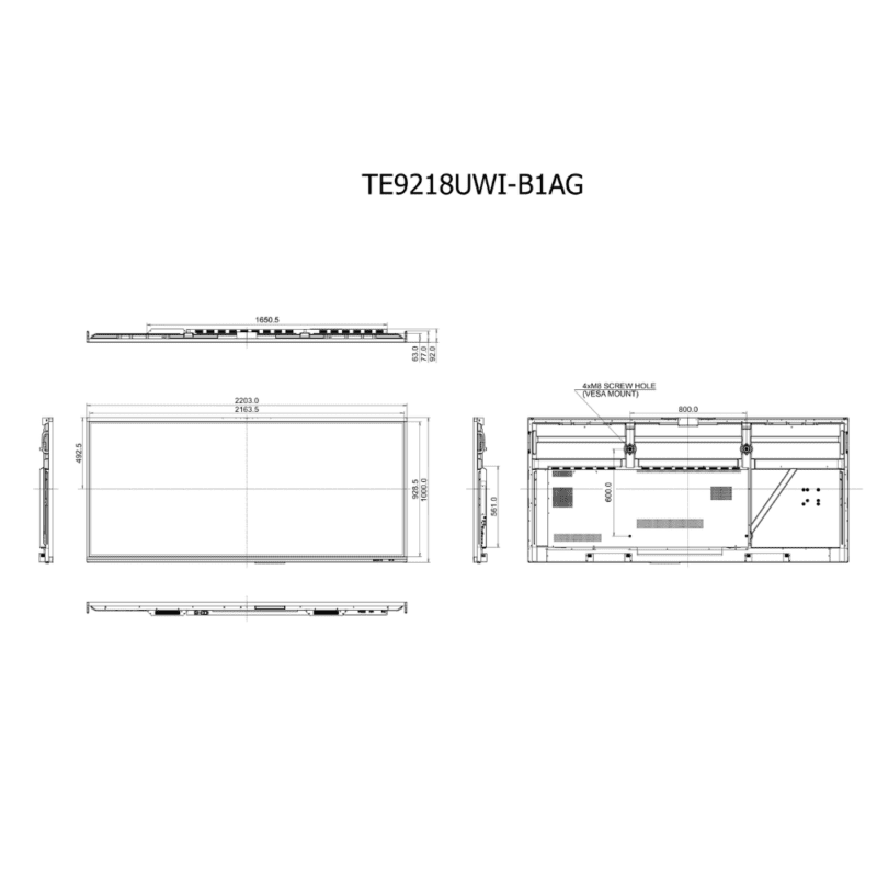 MONITOR INTERAKTYWNY IIYAMA PROLITE TE9218UWI-B1AG 92" - obrazek 3