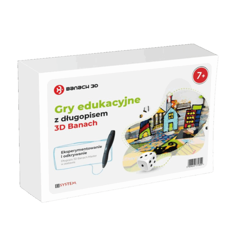GRY EDUKACYJNE Z DŁUGOPISEM 3D BANACH - ZESTAW